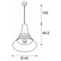 Pendant luminaire BATO 45 PD, Ø 45cm, E27, black / brushed brass