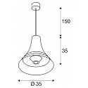Pendant luminaire BATO 35 PD, Ø 35cm, E27, black