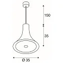 Premium LED Pendant luminaire BATO 35 PD, Ø 35cm, 21W 2500K 1300lm 100°, TRIAC dimmable, brushed brass