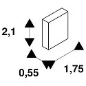 SLV GRAZIA 10 Endcaps for GRAZIA Surface profile flat, 2 items, high design, black