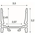 SLV Surface LED profile GRAZIA 20, standard, ribbed, 200cm, alu