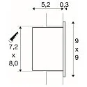SLV Premium LED Wall recessed luminaire FRAME BASIC HV, 3.1W 2700K 140lm, silver