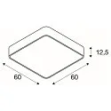 SLV MEDO 60 SQUARE LED, Ceiling luminaire, silver grey