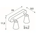 Wall and Ceiling luminaire AVO TRIPLE, 3 flame, silver grey, 3x GU10 QPAR51 max. 50W