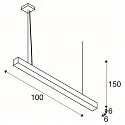 SLV Premium LED Pendant luminaire Q-LINE PD, 100cm, for BAP, 45W, TRIAC dimmable, white, 4000K 2300lm