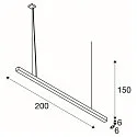 SLV Premium LED Pendant luminaire Q-LINE PD, 200cm, for BAP, 85W, TRIAC dimmable, white, 4000K 4600lm