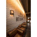 FENDA Wall luminaire textile shade, half, Ø 23cm, black
