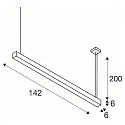 LED Pendant luminaire Q-LINE PD DALI Single, length 142cm, 47W 3000K 3700lm 120°, black