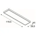 SLV LED Ceiling luminaire PANEL für BAP, 120 x 30cm, 45W, TRIAC dimmable, silver grey, 4000K 3400lm 90°