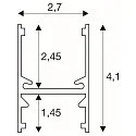 SLV H-PROFILE for LED-Strips bis 16mm width, 200cm, white
