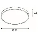 LED Wall-/Ceiling luminaire MEDO 90 CL CORONA, 78W, 105°, 3000/4000K, 10100/125lm, TRIAC, black
