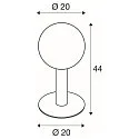 SLV Outdoor Floorlamp GLOO PURE 44 Pole, E27, IP44 IK04, shade Ø 20cm, height 44cm, anthracite