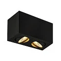 LED Ceiling luminaire TRILEDO Double, 16W 3000K 1340lm 38°, 30° separately swiveling, black