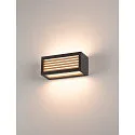 SLV LED Outdoor Wall luminaire BOX-L, IP44 IK05, 19W 3000K 480lm, directly/indirectly, anthracite