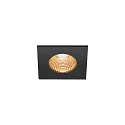 SLV LED Outdoor Recessed Downlight PATTA-I square, IP65 IK02, 7.3W 1800-3000K 440lm, dim to warm, black