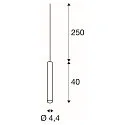 Pendant luminaire FITU PD, E27, length 40cm, pendulum 250cm, open cable end, black