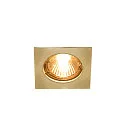 Ceiling recessed luminaire PIKA, GU10 QPAR51, square, fixed, polished brass