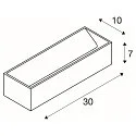 SLV LED Wall luminaire LOGS IN L, 17W, 3000K, 1100lm, TRIAC dimmable, silver/white