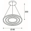 SLV LED Pendant luminaire ONE TRIO DALI LED, 65W, 3000/4000K, 3900/4200lm, white