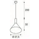Pendant luminaire PHELIA M, black, E27, max. 23W