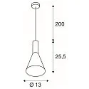 Pendant luminaire PHELIA Cone, black, E27