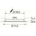 LED Ceiling recessed luminaire SENSER 12 LED, round, 470lm, IP20, white, 3000K