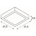 LED Wall / Ceiling luminaire SENSER 24 CW, square, 15W, 1200lm, IP20, white, 3000K