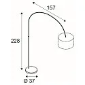 SLV floor lamp FENDA BOW BASIS with switch, without shade, adjustable, with lamp socket E27 IP20, black 