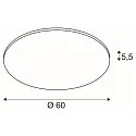 SLV LED Ceiling luminaire PANEL 60 DALI LED, round, 42W, 110°, 4000K, 3350lm, gray
