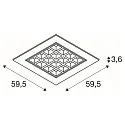 SLV LED Ceiling recessed luminaire LED PAVONO 600x600, 100°, UGR 16, white, 4000K, 3350lm