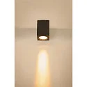 SLV Premium-LED Outdoor Ceiling luminaire ENOLA SQUARE CCT, IP65 IK02, M-size, 10W 3000 / 4000K 700 / 800lm 38°, CRi>90, anthracite