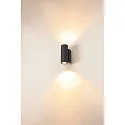 SLV LED Outdoor Wall luminaire ENOLA ROUND UP/DOWN CCT, IP65 IK06, S-size, 7W 3000/4000K 285/320lm 30°, CRi>90, anthracite
