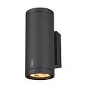 SLV LED Outdoor Wall luminaire ENOLA ROUND UP/DOWN CCT, IP65 IK06, M-size, 19W 3000/4000K 740/840lm 38°, CRi>90, anthracite