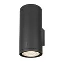 SLV LED Outdoor Wall luminaire ENOLA ROUND UP/DOWN CCT, IP65 IK06, L-size, 53W 3000/4000K 2700/3000lm 38°, CRi>90, anthracite