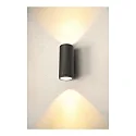 SLV LED Outdoor Wall luminaire ENOLA ROUND UP/DOWN CCT, IP65 IK06, L-size, 53W 3000/4000K 2700/3000lm 38°, CRi>90, anthracite