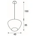SLV Pendant luminaire PANTILO CONVEX 40 Indoor, E27, chrome, with canopy