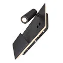 LED Wall luminaire SOMNILA SPOT Indoor, 13W, 3000K, Spot 65lm,  incl. USB port, Spot left, black, back light 370lm