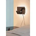 LED Wall luminaire SOMNILA SPOT Indoor, 13W, 3000K, Spot 65lm,  incl. USB port, Spot left, black, back light 370lm