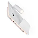 SLV LED Wall luminaire SOMNILA SPOT Indoor, 13W, 3000K, Spot 65lm,  incl. USB port, Spot right, white, back light 646lm