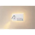 SLV LED Wall luminaire SOMNILA SPOT Indoor, 13W, 3000K, Spot 65lm,  incl. USB port, Spot right, white, back light 646lm