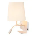SLV LED Wall luminaire SOMNILA FLEX Indoor, E27, mit LED Spot 65lm, 3000K, white, incl. USB port, Spot left