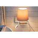 SLV LED Wall luminaire SOMNILA FLEX Indoor, E27, mit LED Spot 65lm, 3000K, white, incl. USB port, Spot left
