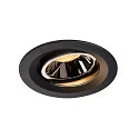 LED Ceiling recessed luminaire NUMINOS DL M, 2700K, IP20, rotatable / pivotable, 55°, 1550lm, UGR 18, black/chrome