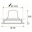 SLV LED Ceiling recessed luminaire NUMINOS DL L, 3000K, IP20, rotatable / pivotable, 55°, 2300lm, UGR 20, white/white