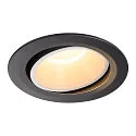 LED Ceiling recessed luminaire NUMINOS DL XL, 3000K, IP20, rotatable / pivotable, 40°, 3550lm, UGR 18, black/white