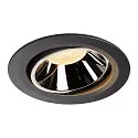 LED Ceiling recessed luminaire NUMINOS DL XL, 3000K, IP20, rotatable / pivotable, 55°, 3500lm, UGR 19, black/chrome