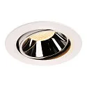 LED Ceiling recessed luminaire NUMINOS DL XL, 3000K, IP20, rotatable / pivotable, 20°, 3500lm, UGR 17, white/chrome