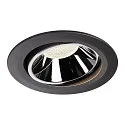 LED Ceiling recessed luminaire NUMINOS DL XL, 4000K, IP20, rotatable / pivotable, 20°, 3750lm, UGR 18, black/chrome