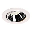 LED Ceiling recessed luminaire NUMINOS DL XL, 4000K, IP20, rotatable / pivotable, 20°, 3750lm, UGR 18, white/chrome