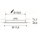 SLV LED Ceiling recessed luminaire SENSER 12 DL, round, 6W, 470lm, IP20, white, 4000K
